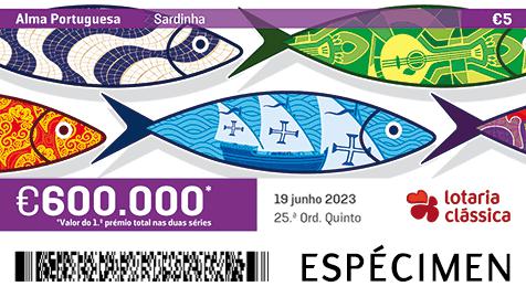 Fração Lotaria Clássica 25.ª - Alma Portuguesa: Sardinha