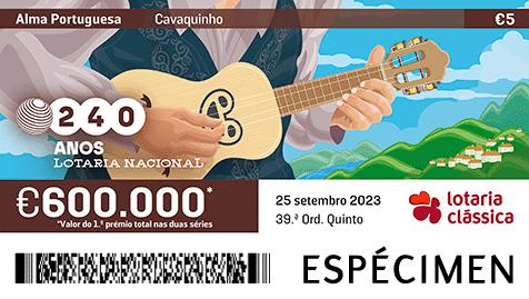 Fração Lotaria Clássica 39.ª - Alma Portuguesa: Cavaquinho