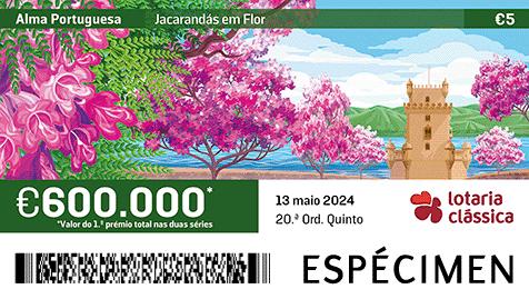 Fração Lotaria Clássica 20.ª - Alma Portuguesa: Jacarandás em Flor
