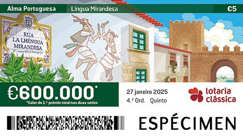 Fração Lotaria Clássica 04.ª - Alma Portuguesa: Língua Mirandesa