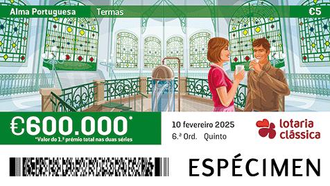 Fração Lotaria Clássica 06.ª - Alma Portuguesa: Termas