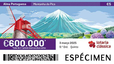 Fração Lotaria Clássica 09.ª - Alma Portuguesa: Montanha do Pico