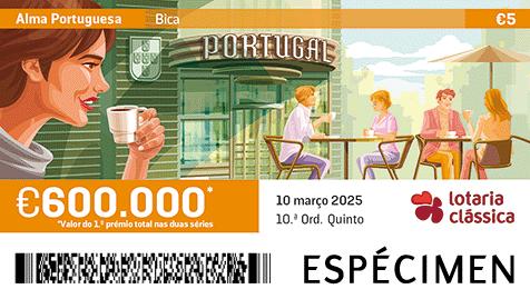Fração Lotaria Clássica 10.ª - Alma Portuguesa: Bica