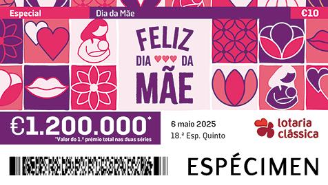 Fração Lotaria Clássica 18.ª - Dia da Mãe