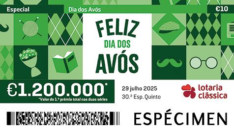 Fração Lotaria Clássica 30.ª - Dia dos Avós