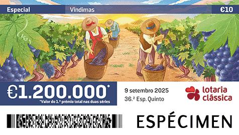Fração Lotaria Clássica 36.ª - Vindimas