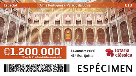 Fração Lotaria Clássica 41.ª - Alma Portuguesa: Palácio da Bolsa