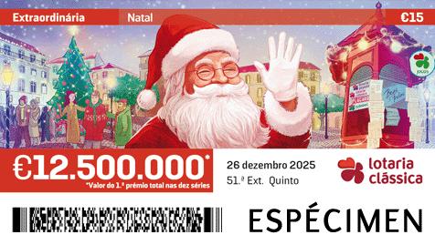 Fração Lotaria Clássica 51.ª - Natal