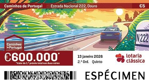 Fração Lotaria Clássica 2.ª - Caminhos de Portugal 