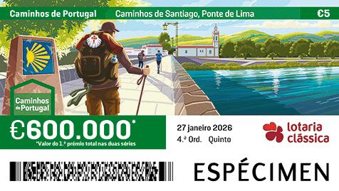 Fração Lotaria Clássica 4.ª - Caminhos de Portugal