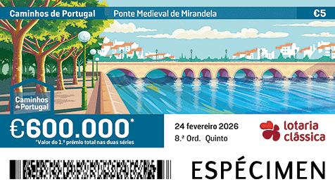 Fração Lotaria Clássica 8.ª - Caminhos de Portugal