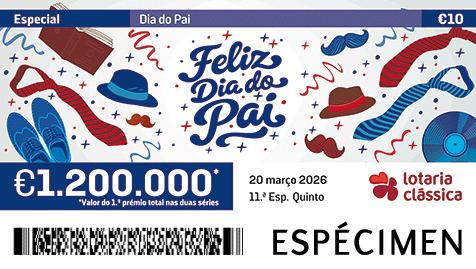 Fração Lotaria Clássica 11.ª - Dia do Pai