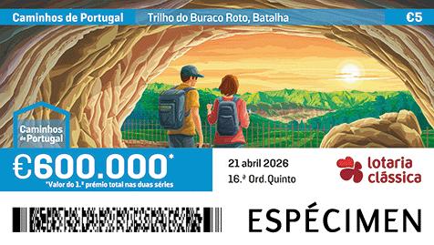 Fração Lotaria Clássica 16.ª - Caminhos de Portugal