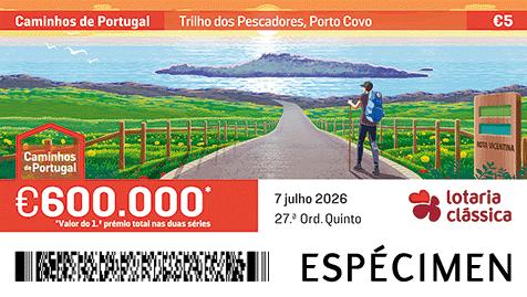 Fração Lotaria Clássica 27.ª - Caminhos de Portugal