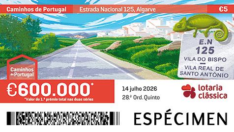 Fração Lotaria Clássica 28.ª - Caminhos de Portugal