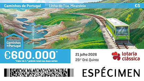 Fração Lotaria Clássica 29.ª - Caminhos de Portugal