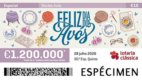Fração Lotaria Clássica 30.ª - Dia dos Avós