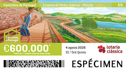 Fração Lotaria Clássica 31.ª - Caminhos de Portugal