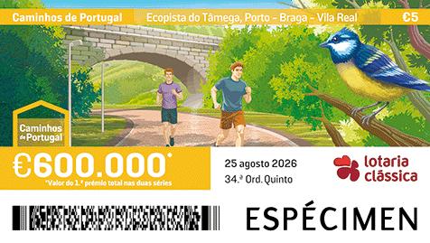 Fração Lotaria Clássica 34.ª - Caminhos de Portugal