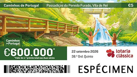 Fração Lotaria Clássica 38.ª - Caminhos de Portugal