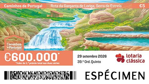 Fração Lotaria Clássica 39.ª - Caminhos de Portugal