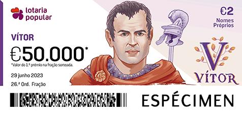 Fração Lotaria Popular 26.ª - Nomes Próprios: Vítor