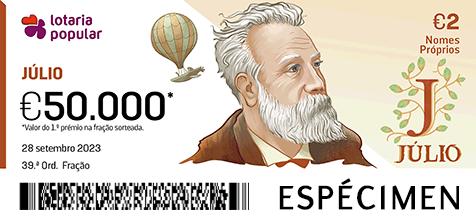 Fração Lotaria Popular 39.ª - Nomes Próprios: Júlio