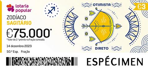 Fração Lotaria Popular 50.ª - Zodíaco Sagitário
