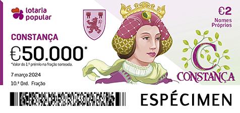Fração Lotaria Popular 10.ª - Nomes Próprios: Constança