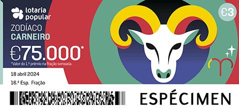 Fração Lotaria Popular 16.ª - Zodíaco Carneiro