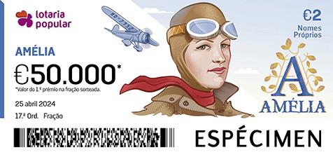 Fração Lotaria Popular 17.ª - Nomes Próprios: Amélia