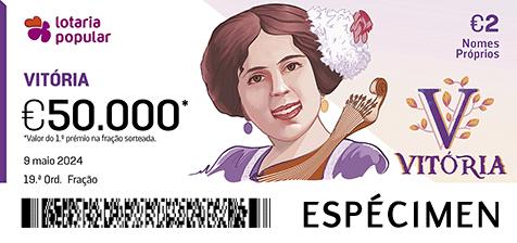 Fração Lotaria Popular 19.ª - Nomes Próprios: Vitória