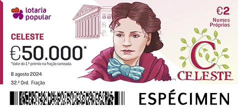 Fração Lotaria Popular 32.ª - Nomes Próprios: Celeste