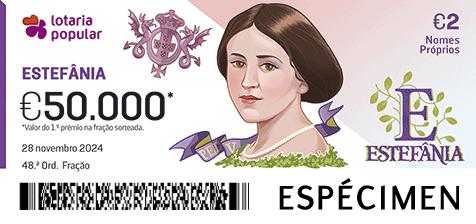 Fração Lotaria Popular 48.ª - Nomes Próprios: Estefânia
