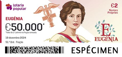 Fração Lotaria Popular 51.ª - Nomes Próprios: Eugénia