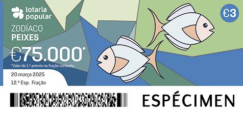 Fração Lotaria Popular 12.ª - Zodíaco Peixes