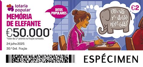 Fração Lotaria Popular 30.ª - Ditos Populares