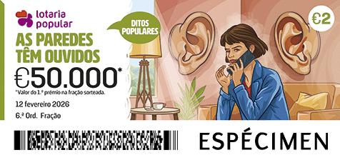 Fração Lotaria Popular 6.ª - Ditos Populares